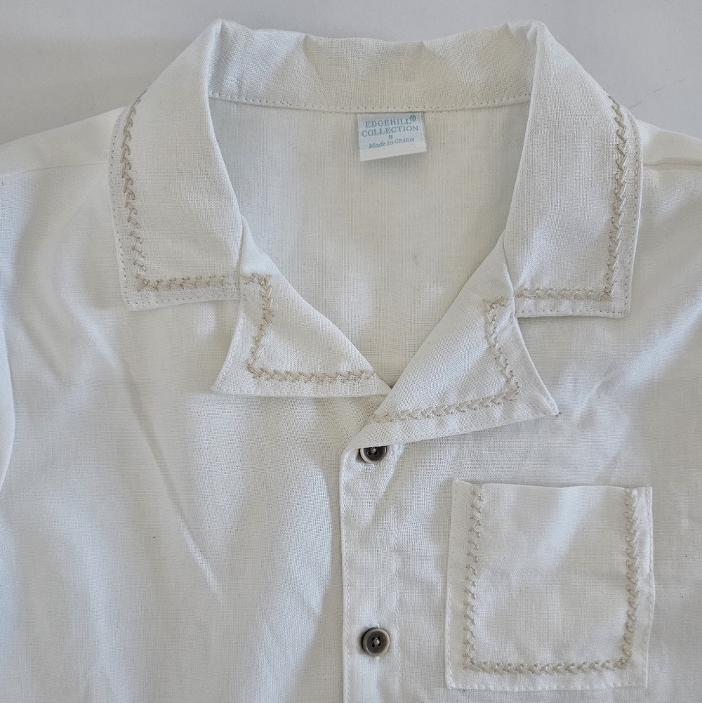 Edgehill Collection Little Boys Arlo Camp Collar Short Sleeve Woven & Shorts Set - Picture 6 of 11